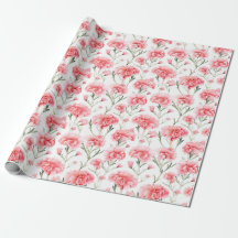 Floral watercolour wrapping paper - Carnations