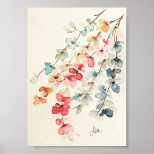 Floral Waterfall Premium Canvas Poster (5x7)