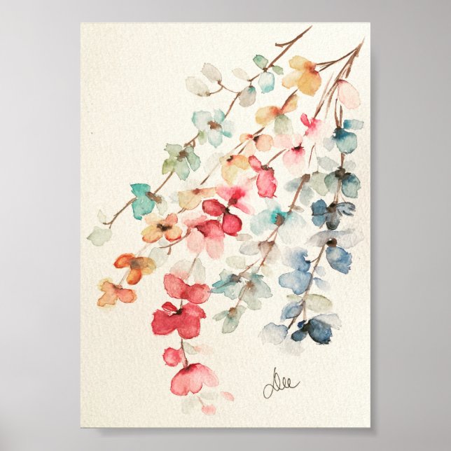 Floral Waterfall Premium Canvas Poster (5x7) (Front)