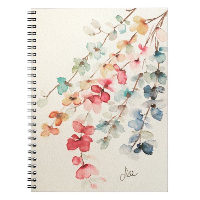 Floral Waterfall Spiral Notebook (Front)