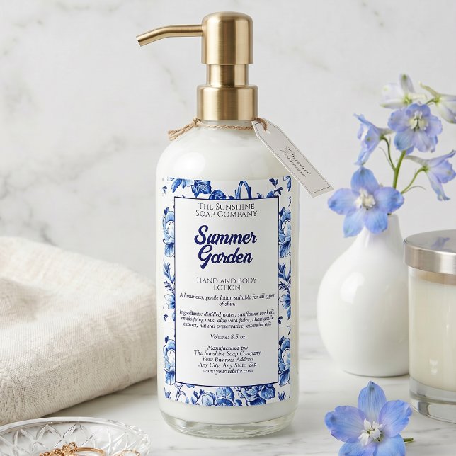 Floral waterproof cosmetics bottle label (Creator Uploaded)