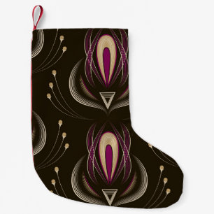 Floral Wave Vintage Stylish Background Small Christmas Stocking