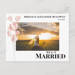 Floral We got married Wedding announcement  Postcard