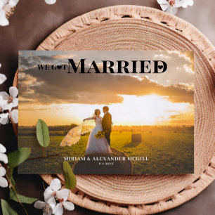 Floral We got married Wedding announcement Postcard