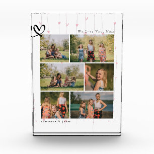 Floral We Love You Abuela Mum Family Photo Collage Block