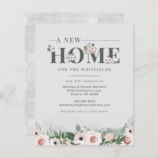 Floral We’ve Moved Address Moving Announcement (Front/Back)