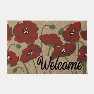 Floral Wecome Doormat,Colourful Flowers Doormat