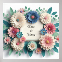 Floral wedding 3D Paper Flowers Floral Frame 🌸🎨✨