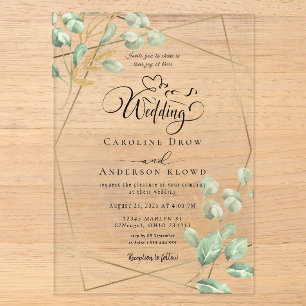 Floral Wedding Acrylic Invitations