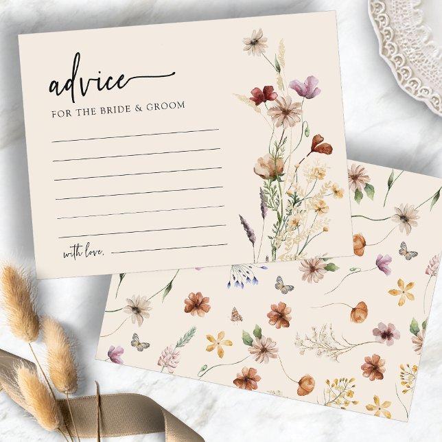 Floral Wedding Advice Card (Floral Wedding Advice Card
)