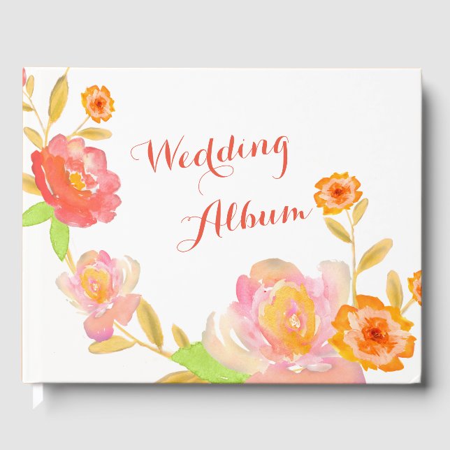Floral Wedding Album Guest Book (Front)