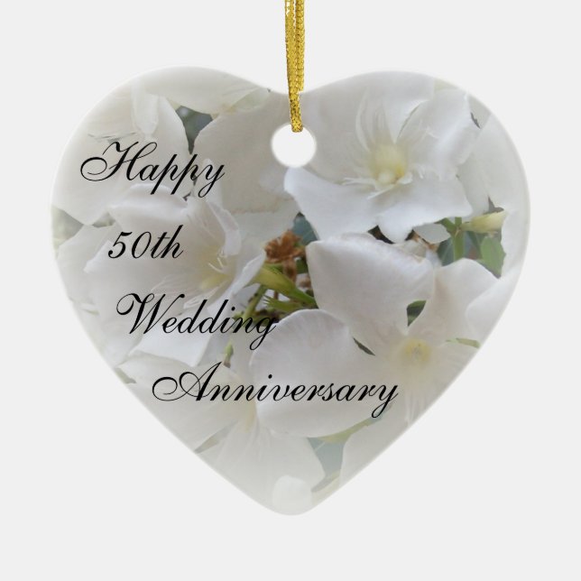 Floral Wedding Anniversary Ornament  (Front)