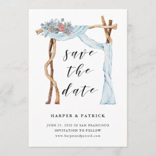Floral Wedding Arch Watercolor Save the Date