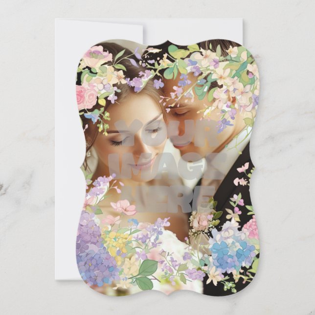 Floral Wedding Border Customisable Image (Front)