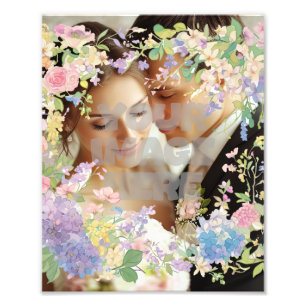 Floral Wedding Border Customisable Image Photo Print