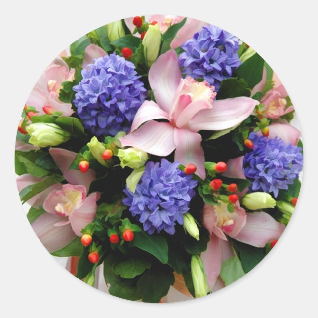 Floral Wedding Bouquet Envelope Seal Stickers (Front)