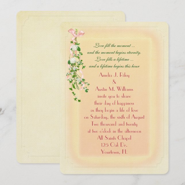 Floral Wedding Branch Invitation (Front/Back)