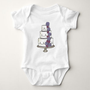 Floral Wedding Cake Flower Girl Personalised Baby Bodysuit