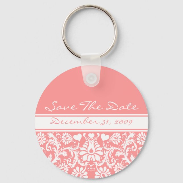 Floral Wedding Change to Any Colour Key Ring (Front)