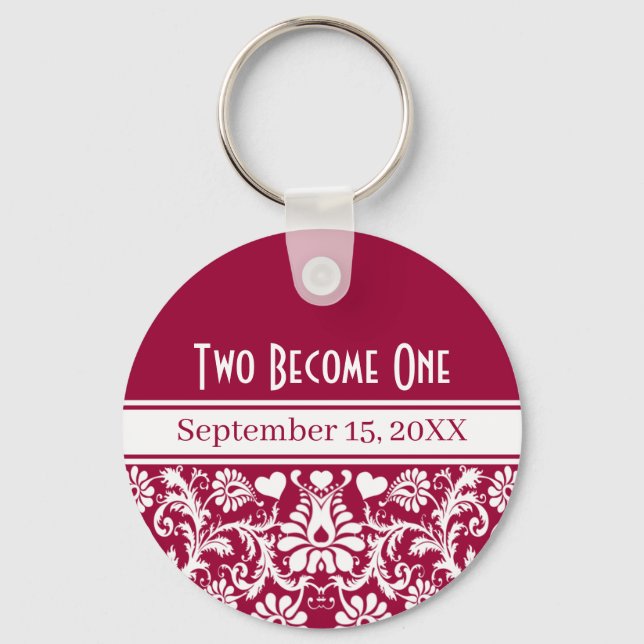 Floral Wedding Change to Any Colour Key Ring (Front)