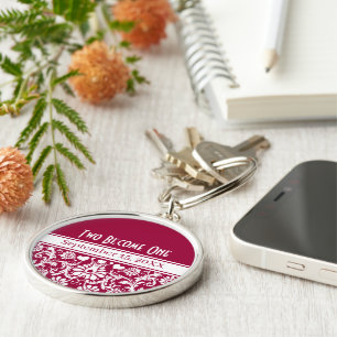 Floral Wedding Change to Any Colour Key Ring