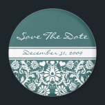 Floral Wedding Change to Any Colour Magnet<br><div class="desc">Vintage Floral Damask in White you choose the Colour Background with almost 200 colours to choose from you choose font colour too- This will match any Wedding- Elegant and Customisable it's all here-Must See Beautiful Vintage Floral!</div>