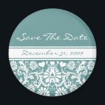 Floral Wedding Change to Any Colour Magnet<br><div class="desc">Vintage Floral Damask in White you choose the Colour Background with almost 200 colours to choose from you choose font colour too- This will match any Wedding- Elegant and Customisable it's all here-Must See Beautiful Vintage Floral!</div>