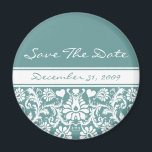 Floral Wedding Change to Any Colour Magnet<br><div class="desc">Vintage Floral Damask in White you choose the Colour Background with almost 200 colours to choose from you choose font colour too- This will match any Wedding- Elegant and Customisable it's all here-Must See Beautiful Vintage Floral!</div>