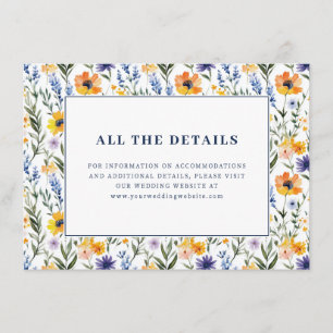 Floral Wedding Details Card