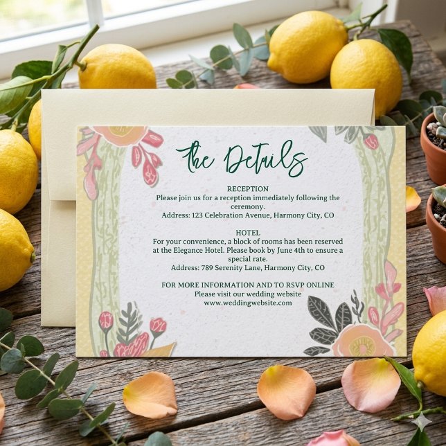 Floral Wedding  Details Enclosure Card (Creator Uploaded)