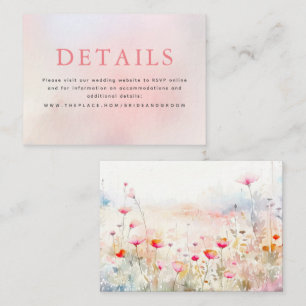 Floral Wedding Details Small Enclosure Card