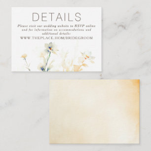 Floral Wedding Details Small Enclosure Card