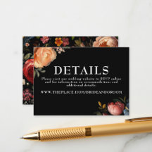 Floral Wedding Details Small Enclosure Card