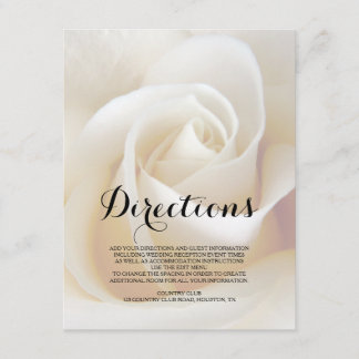 Floral Wedding Directions Insert Card