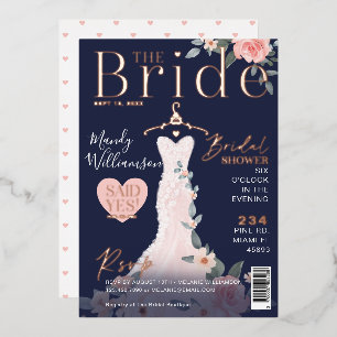 Floral Wedding Dress Bridal Shower Magazine Cover