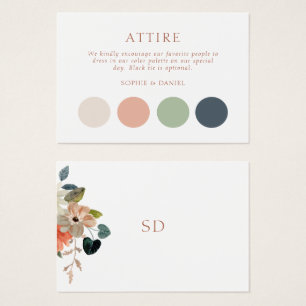 Floral Wedding Dress Code Attire Enclosure Card