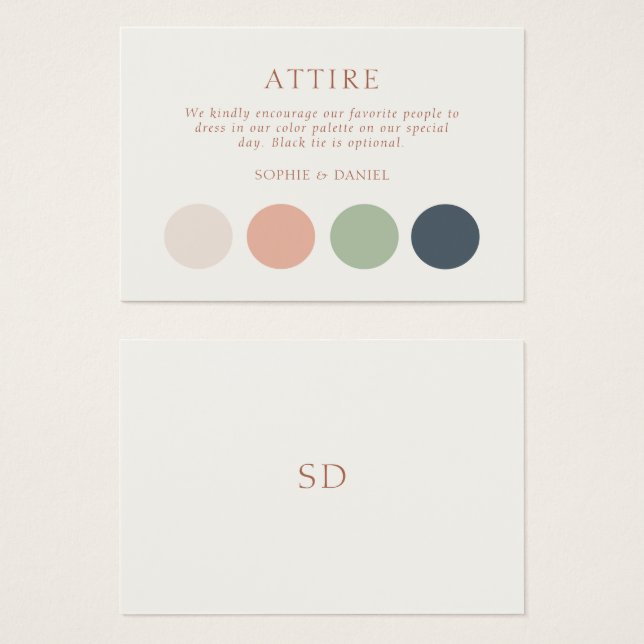 Floral Wedding Dress Code Attire Enclosure Card (Front & Back)