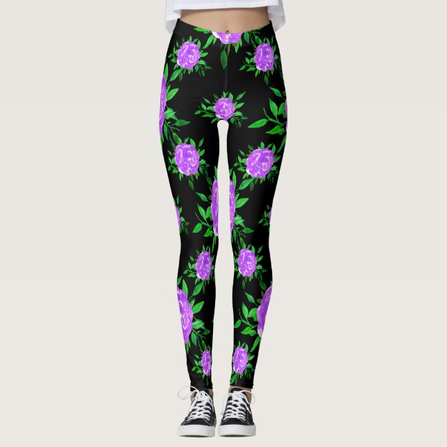 Floral Wedding Dresses Leggings (Front)