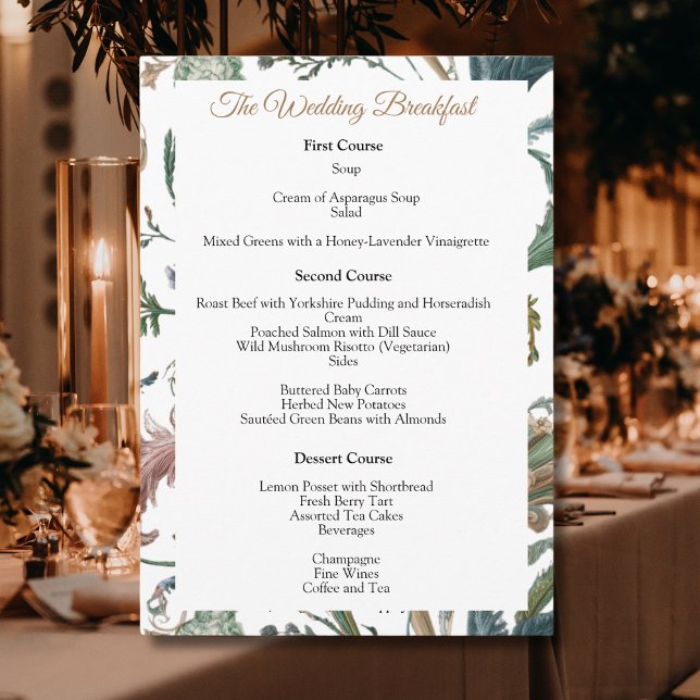Floral Wedding English Regency style Menu (Creator Uploaded)