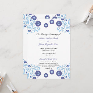 Floral Wedding Fan Program Template