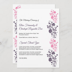 Floral Wedding Fan Program Template