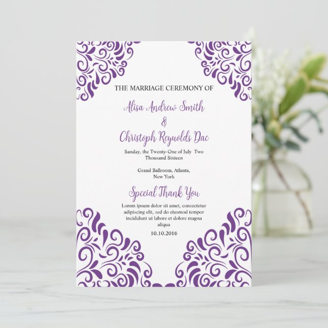 Floral Wedding Fan Program Template (Standing Front)