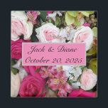 Floral Wedding Favour Magnet<br><div class="desc">Floral Wedding Favour Magnet. Personalised remembrance for guests of your special day.</div>