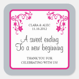 Floral Wedding Favour Sticker