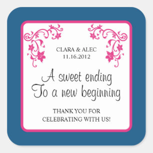 Floral Wedding Favour Sticker