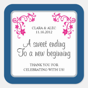 Floral Wedding Favour Sticker