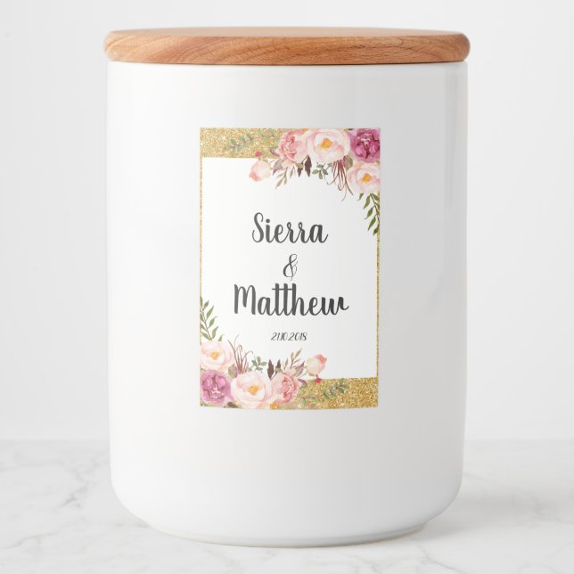 Floral Wedding Favour Sticker Labels Bridal Shower (Front)