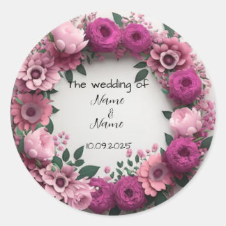 Floral wedding favour stickers