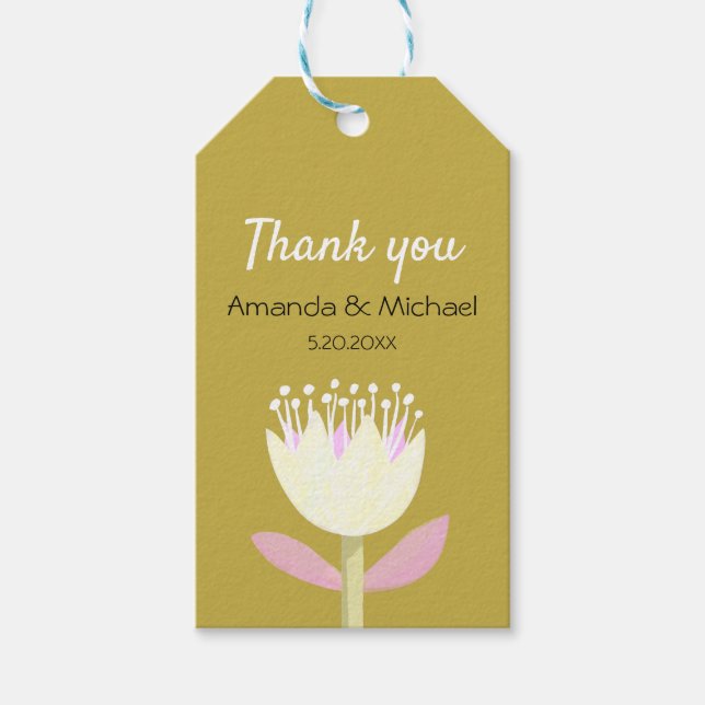 Floral Wedding favour tag (Front)