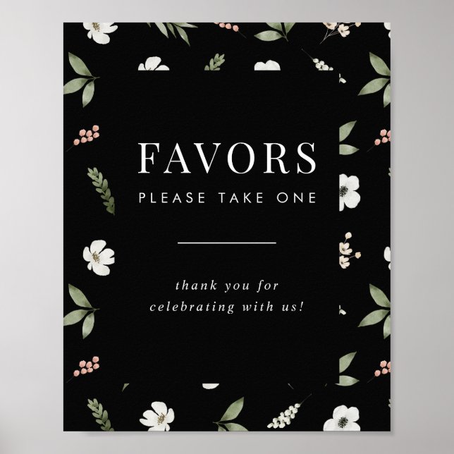 Floral Wedding Favours Please Take One Sign (Front)